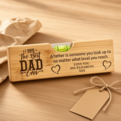 Personalised Spirit Level Bottle Opener – Laser Engraved | Wooden Handle | Custom Text Retrotreasures.co.uk