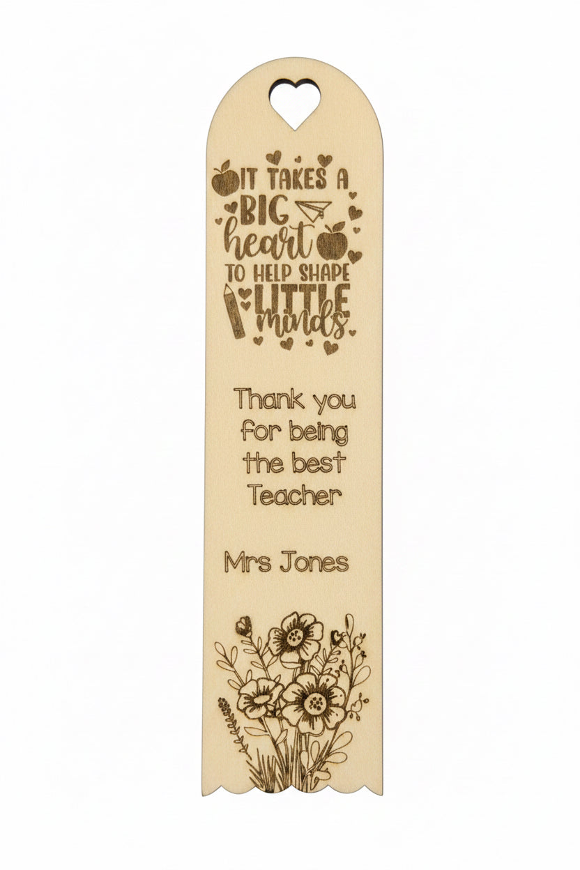 Personalised thank you Teacher bookmark Retrotreasures
