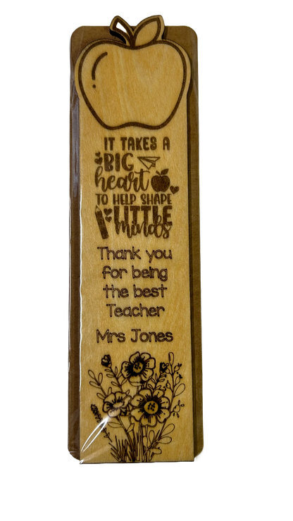 Personalised thank you Teacher bookmark Retrotreasures