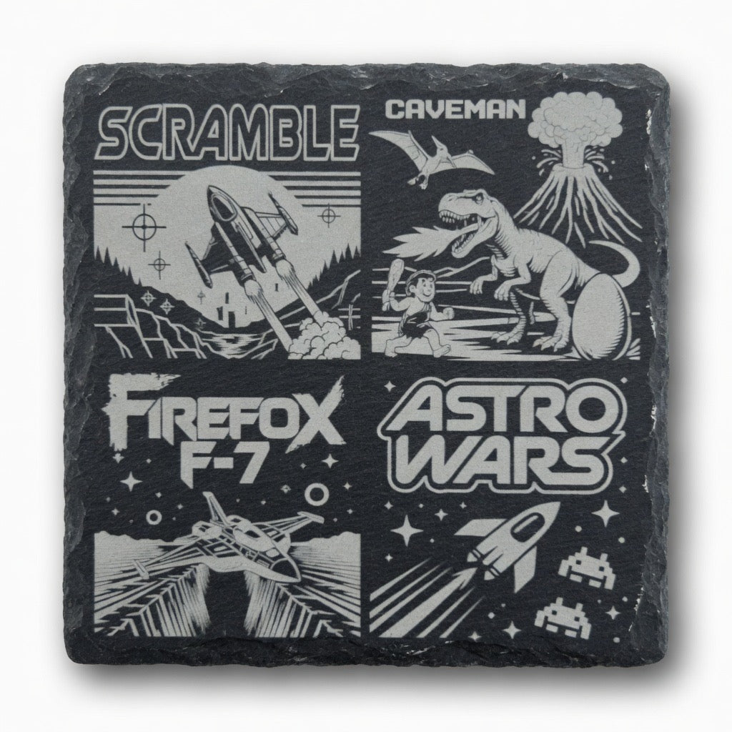 slate retro game coaster Retrotreasures