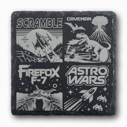 slate retro game coaster Retrotreasures
