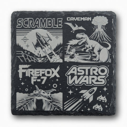 slate retro game coaster Retrotreasures