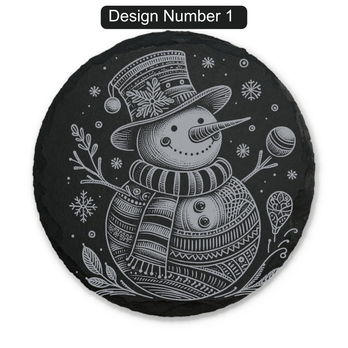 Christmas Engraved Slate Coasters – Bavarian Village, Santa & Winter Scenes