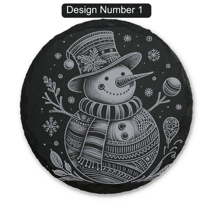 Christmas Engraved Slate Coasters – Bavarian Village, Santa & Winter Scenes