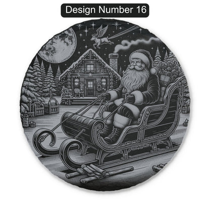 Christmas Engraved Slate Coasters – Bavarian Village, Santa & Winter Scenes