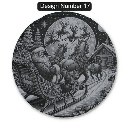 Christmas Engraved Slate Coasters – Bavarian Village, Santa & Winter Scenes