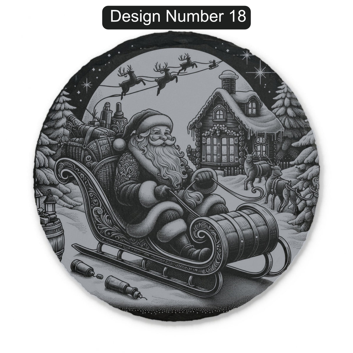 Christmas Engraved Slate Coasters – Bavarian Village, Santa & Winter Scenes