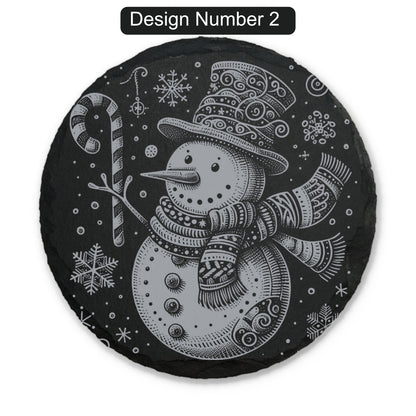 Christmas Engraved Slate Coasters – Bavarian Village, Santa & Winter Scenes