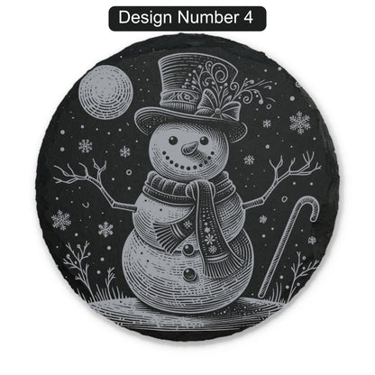 Christmas Engraved Slate Coasters – Bavarian Village, Santa & Winter Scenes