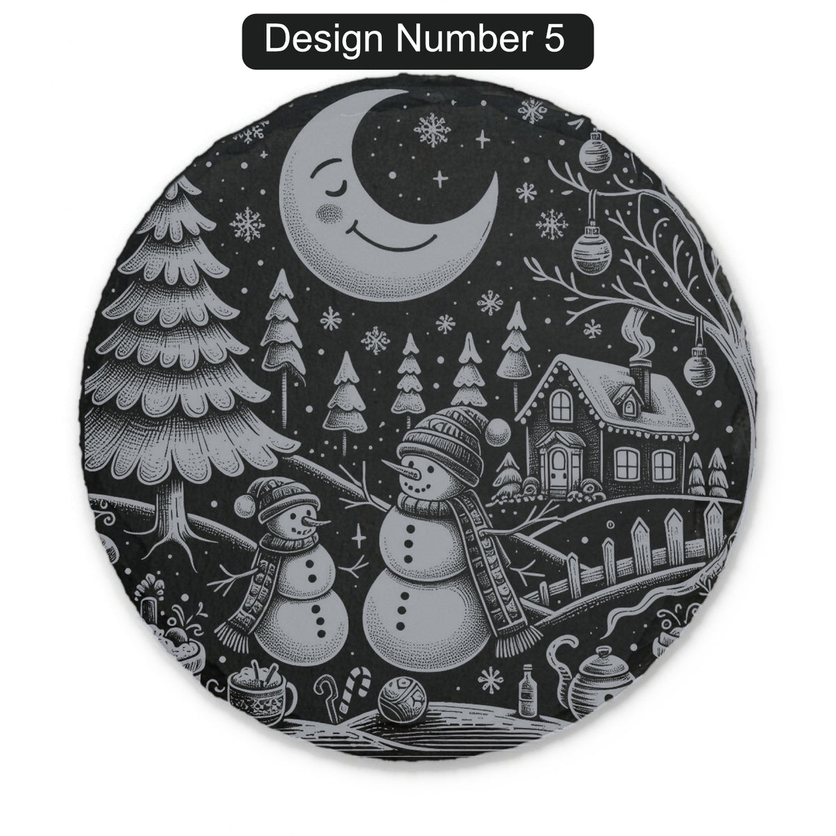 Christmas Engraved Slate Coasters – Bavarian Village, Santa & Winter Scenes