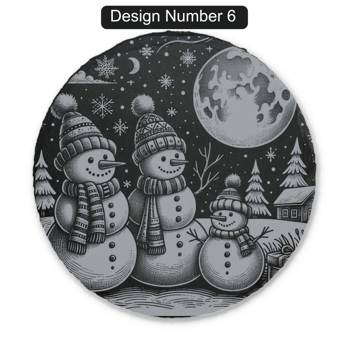 Christmas Engraved Slate Coasters – Bavarian Village, Santa & Winter Scenes