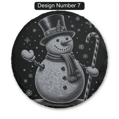 Christmas Engraved Slate Coasters – Bavarian Village, Santa & Winter Scenes