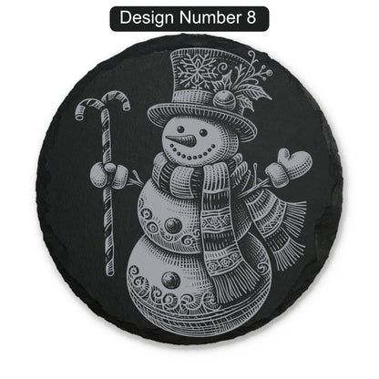 Christmas Engraved Slate Coasters – Bavarian Village, Santa & Winter Scenes